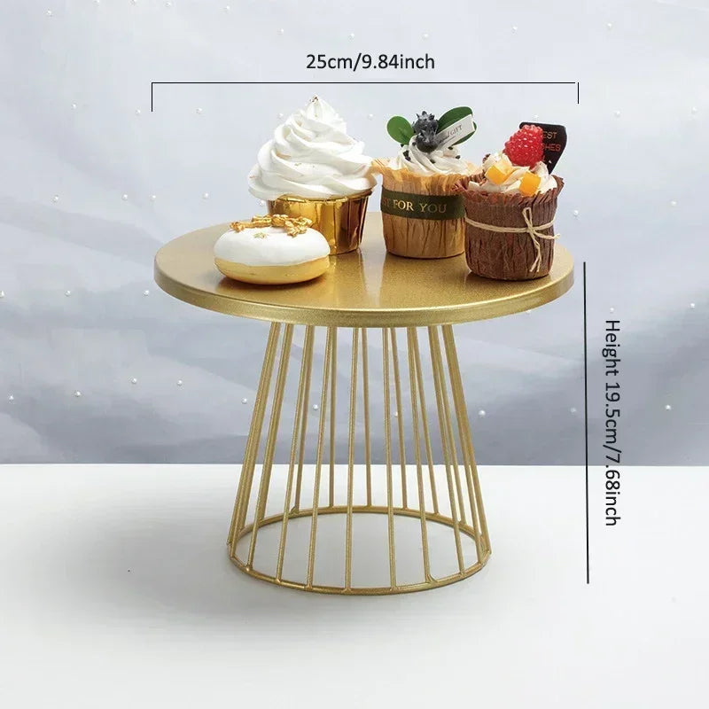 support gâteau métal or moderne 25cm 20cm présentoir cupcakes plateaux gâteaux événements anniversaire mariage