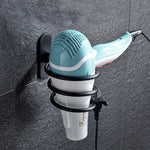 support mural séchoir cheveux spirale moderne adhésif noir blanc bleu doré gris
