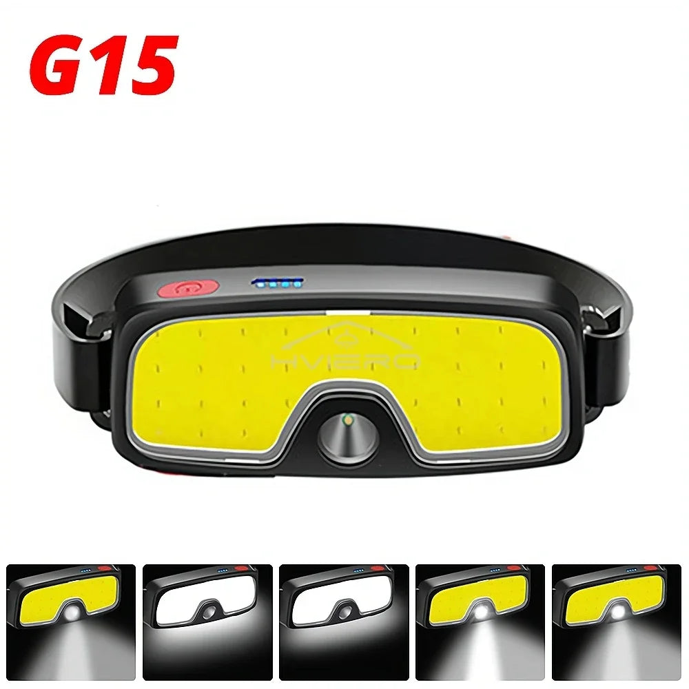 lampe frontale led rechargeable usb ceinture ajustable hiking camping sécurité porteclé batterie intégrée modernes
