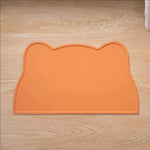 tapis nourriture animaux silicone orange jaune bleu moderne sans motif anti débordement imperméable