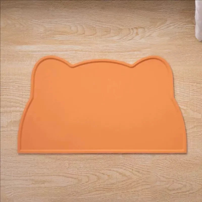 tapis nourriture animaux silicone orange jaune bleu moderne sans motif anti débordement imperméable