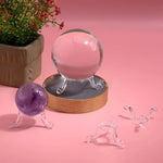 support transparent acrylique boule verre clip base décoration maison vintage ornemental