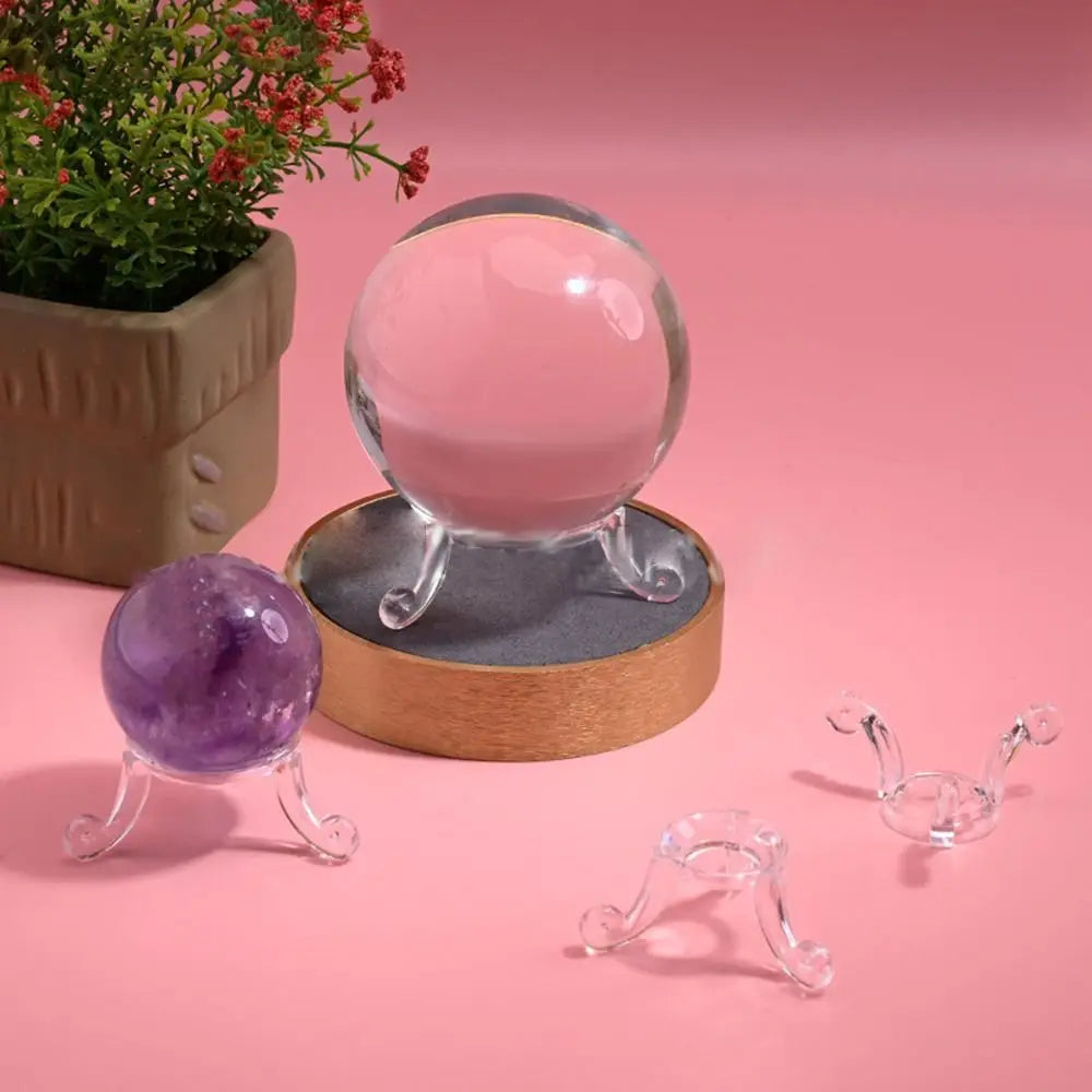 support transparent acrylique boule verre clip base décoration maison vintage ornemental