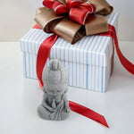 statue miniature bouddha gris clair zen décoration intérieure petite sculpture maison jardin figurine ornement