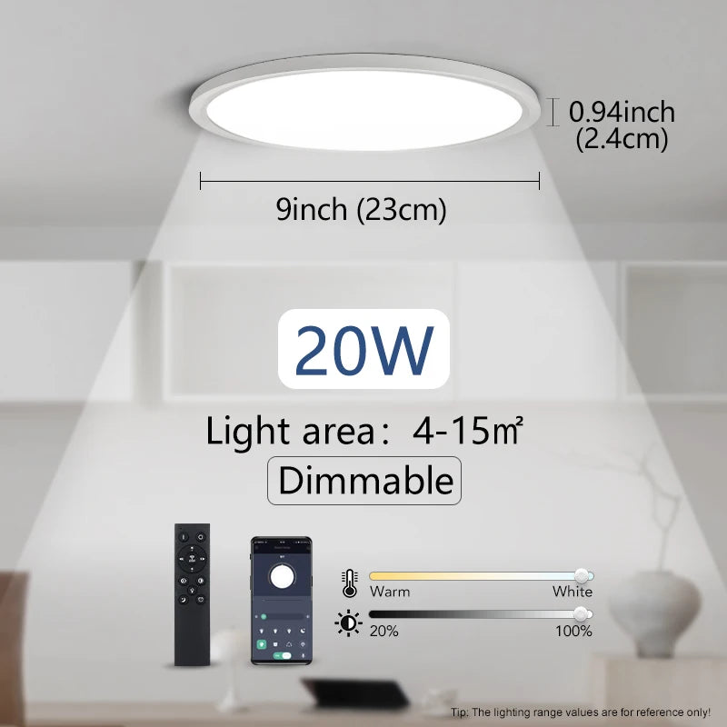 plafonnier led moderne minimaliste noir blanc flux lumineux 2000 82000 télécommande monté surface