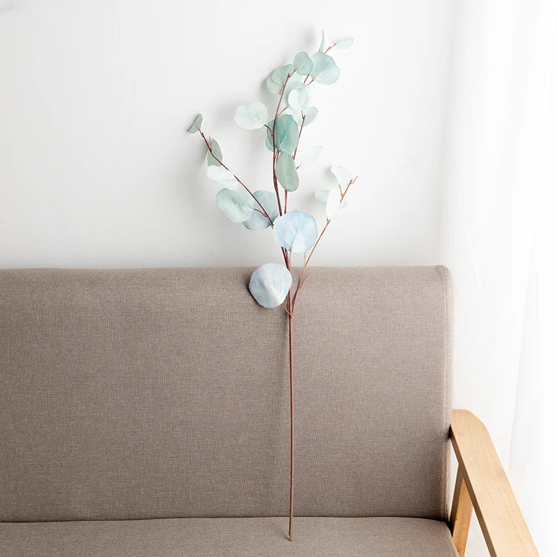 décoration intérieure branche artificielle feuilles rondes couleur automne naturelle minimaliste 87cm