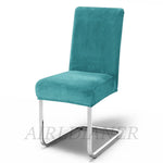 housse chaise velours doux beige moderne poignées serrage extérieur mariage banquet