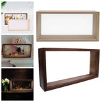 cadre photo bois dried flowers shadow box frame rectangulaire verre transparent deco mur rustic