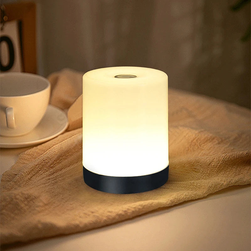 veilleuse lampe table led blanc moderne éclairage nuit chambre tactile charge