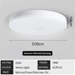 éclairage led plafonnier détecteur mouvement blanc moderne facile garage couloir
