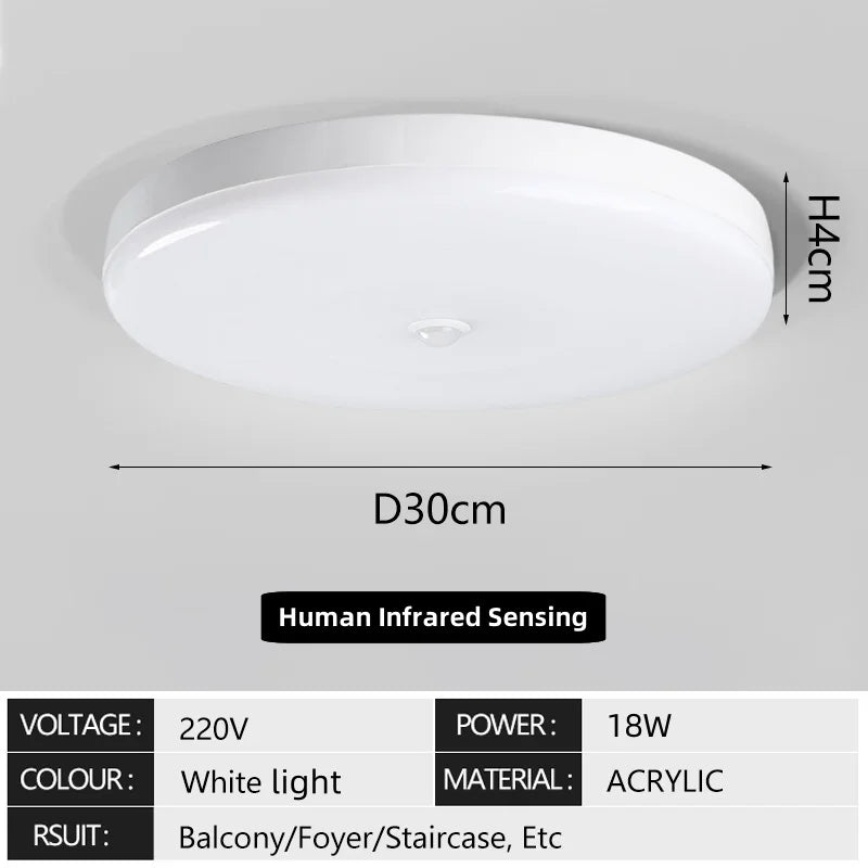 éclairage led plafonnier détecteur mouvement blanc moderne facile garage couloir