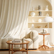 rideau blanc plissé bohème semi transparent minimaliste chambre salon