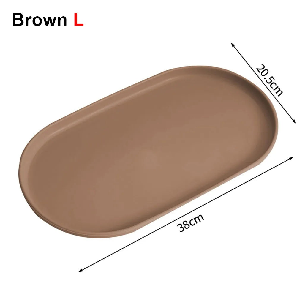 assiettes ovales modernes plastique beige rose blanc dessert vaisselle rangement maison cuisine