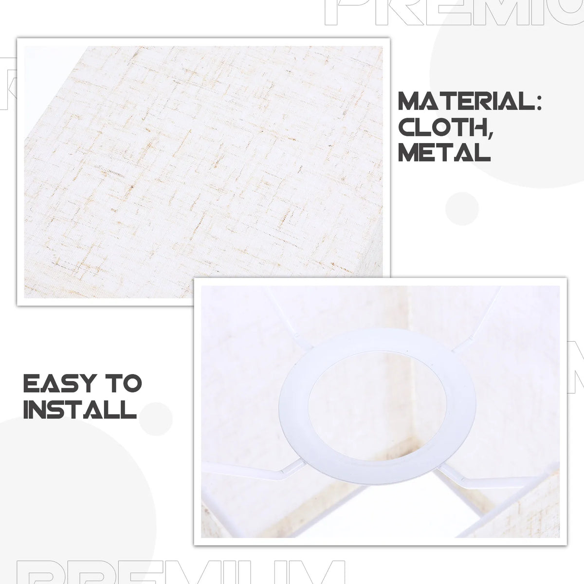 cache lampe blanc tissu doré moderne table lampes détachable facile assembly