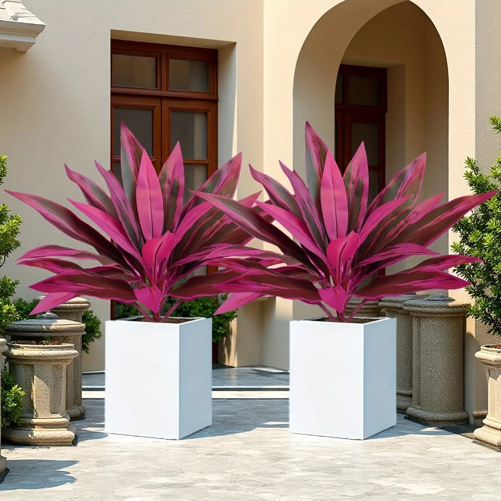 plantes artificielles agave rose vert pots blancs décoration intérieure contemporaine texturée nervures