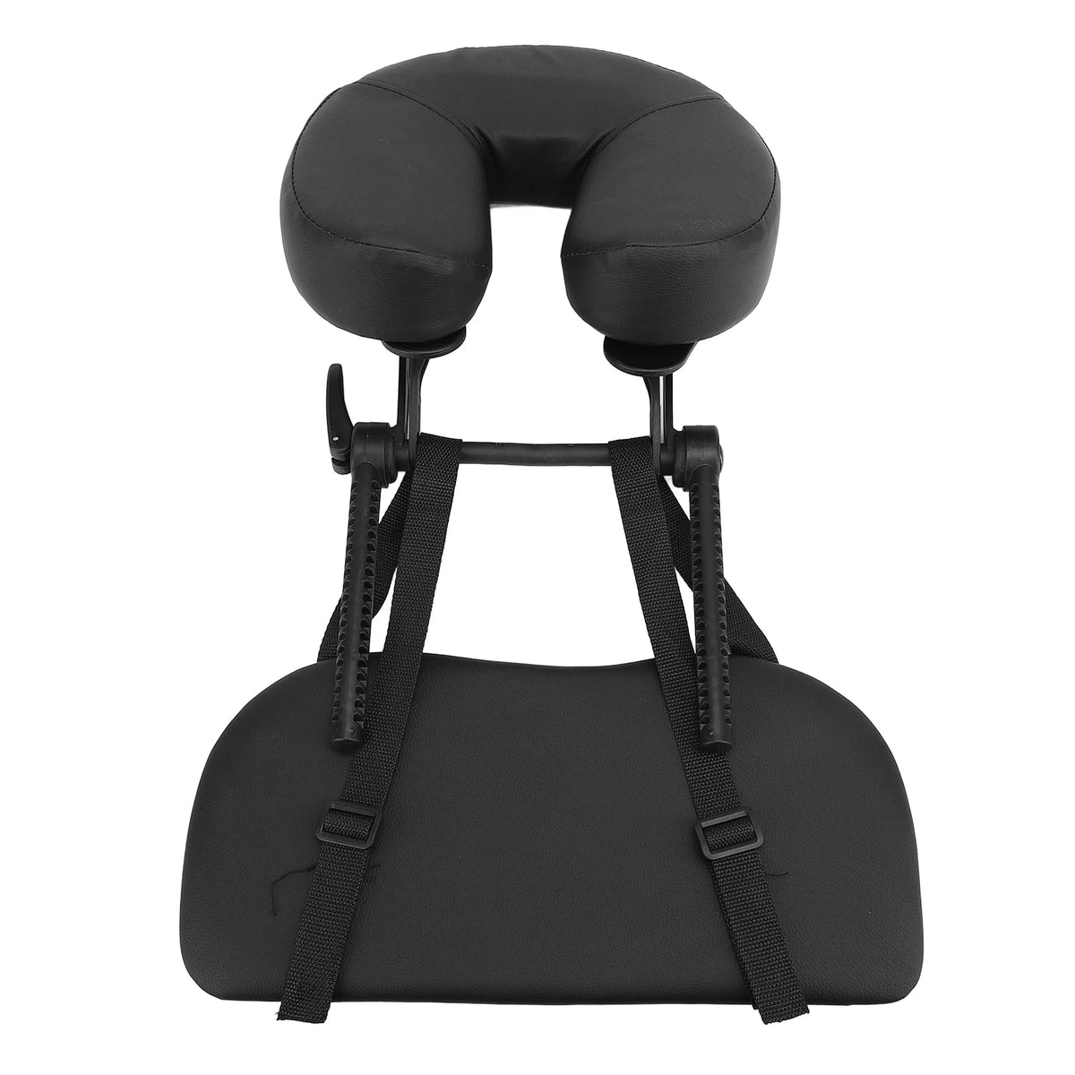 masseur facial coussin simili cuir noir ceintures ajustables massage tête relaxation esthétique salon beauté
