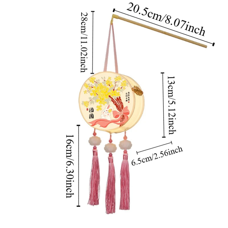 lanterne traditionnelle décoration maison fleurs personnages symboles chinois opaques polyester cylindrique tringle anniversaire