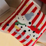 housse coussin brodée porc chien animaux motifs doux lit polyester coton respectueux environnement christmas