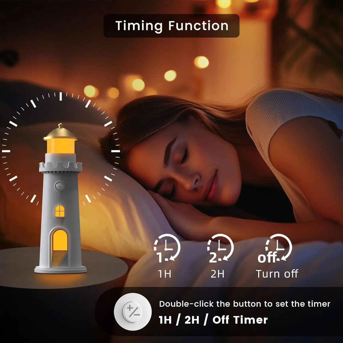 lampe veilleuse lune phare projecteur détecteur mouvement niveaux luminosité recharge usb