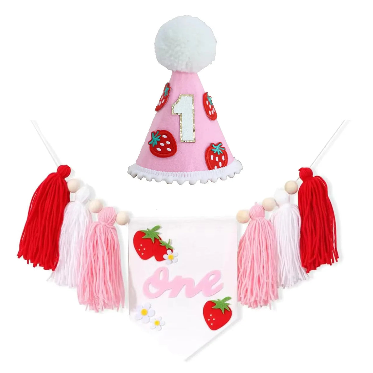 guirlande festivite couronne numerale deco chambre enfant motif pompon boho couleur neutre festive