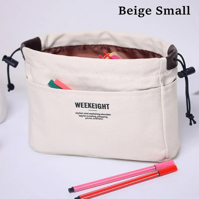 sac main toile beige vert bleu marine tridimensionnel cordon serrage moderne pratique respectueux environnement