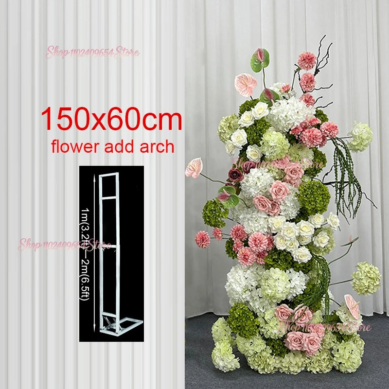 Architectures décoration florales artificielles blanches roses vertes romantiques occasionnelleextérieur mariage anniversaire