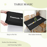 nappe personnalisable moderne table banquet noir imprimée minimaliste événements festive
