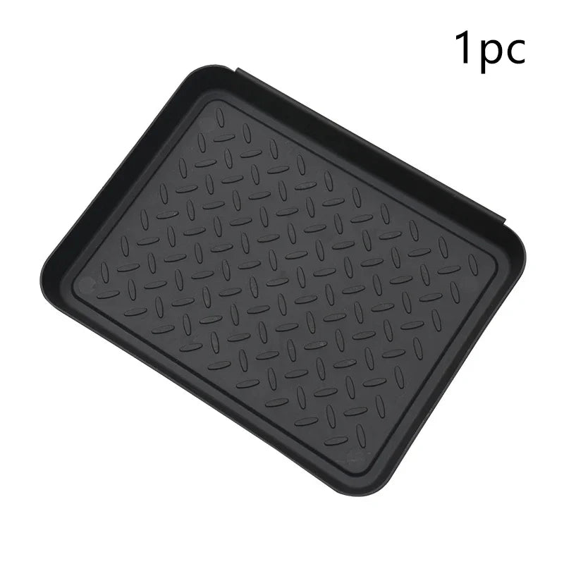 plateau chaussures noir texture diamantée moderne waterproof facile nettoyer empilable entrée animaux