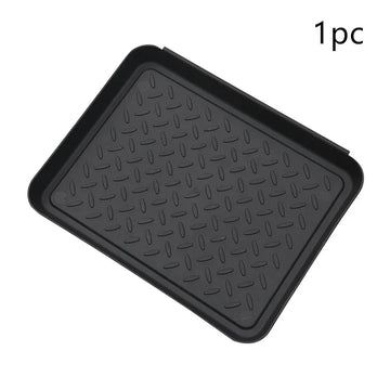 plateau chaussures noir texture diamantée moderne waterproof facile nettoyer empilable entrée animaux