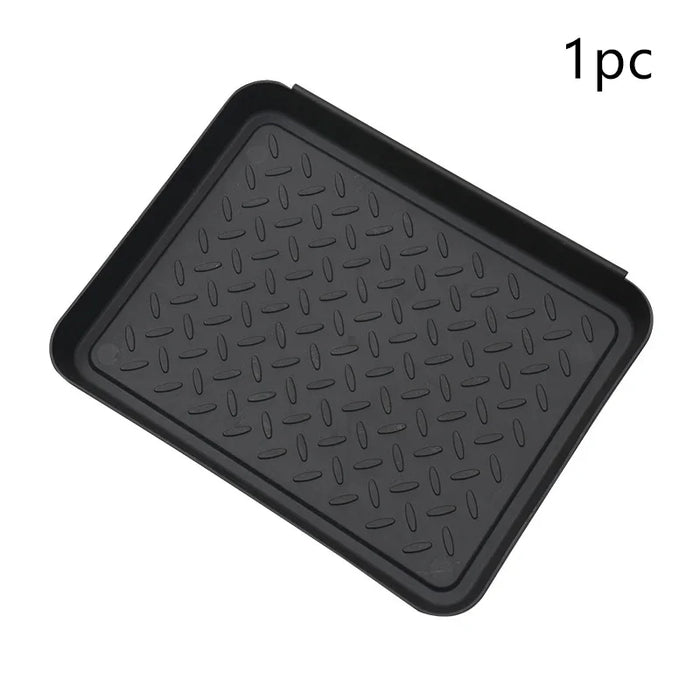 plateau chaussures noir texture diamantée moderne waterproof facile nettoyer empilable entrée animaux