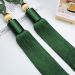 tasseaux rideau or marron vert bleu satinés frangés élégants décoratifs fixations cordes nœuds billes