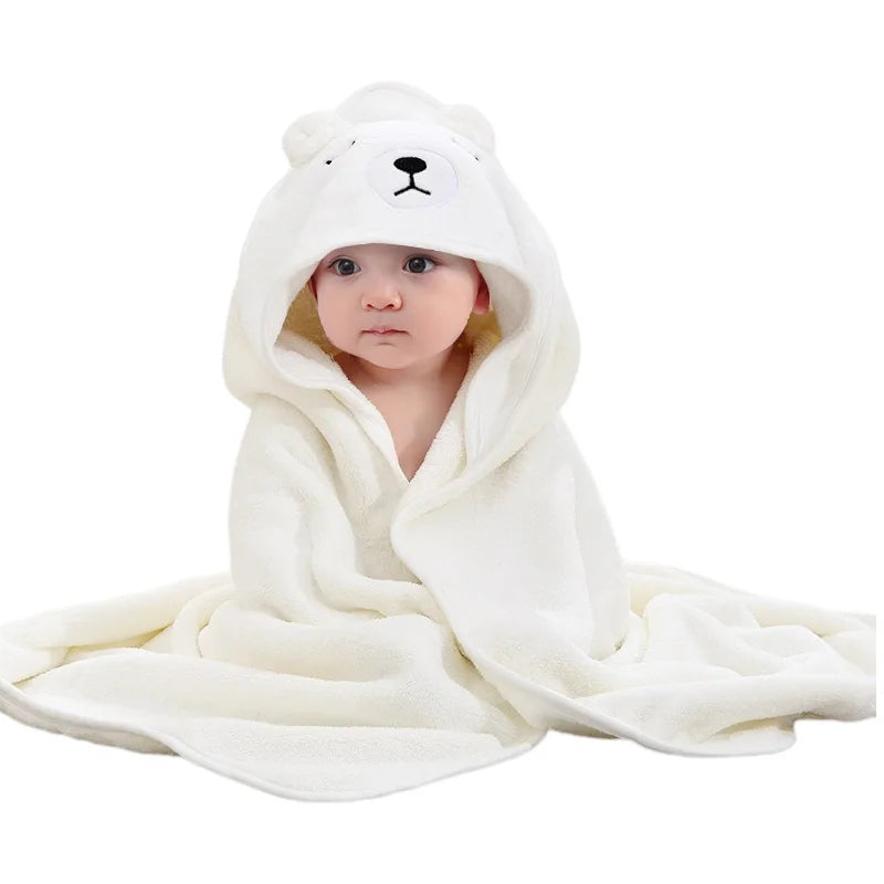 serviette bain bébé polyester capuche animaux brodés doux rose bleu grisComfortableBabyBathTowelPolyesterAnimalsEmbossedSoftColors