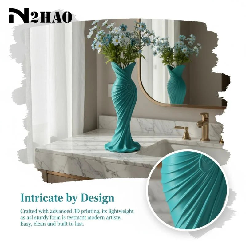 vase contemporain résine blanc vert rose bleu sculptural courbes fluides minimaliste maison mariage