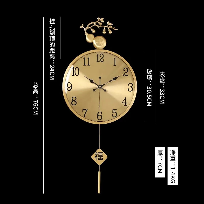 horloge murale moderne ornement floréal chambre salon chinois traditionnel aiguille métal