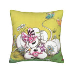 taies d'oreiller animaux rose ours chien zip invisible cartoon opacité coton polyester lit