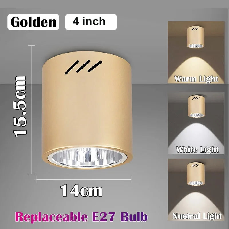 ampoule led spot lumineux blanc noir doré moderne fixée vis e27