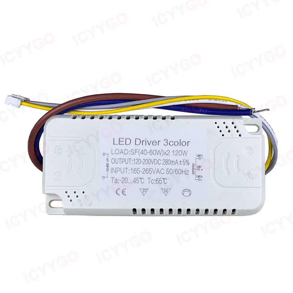 driver led tricolore 80w 100w 120w 140w 160w câbles blanc moderne