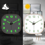 horloge murale moderne numéros lumineux vert cadre noir quartz aiguille simple transparente chambre salon