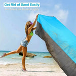 tapis plage imperméable bleu moderne sac rangement clous carabiner camping