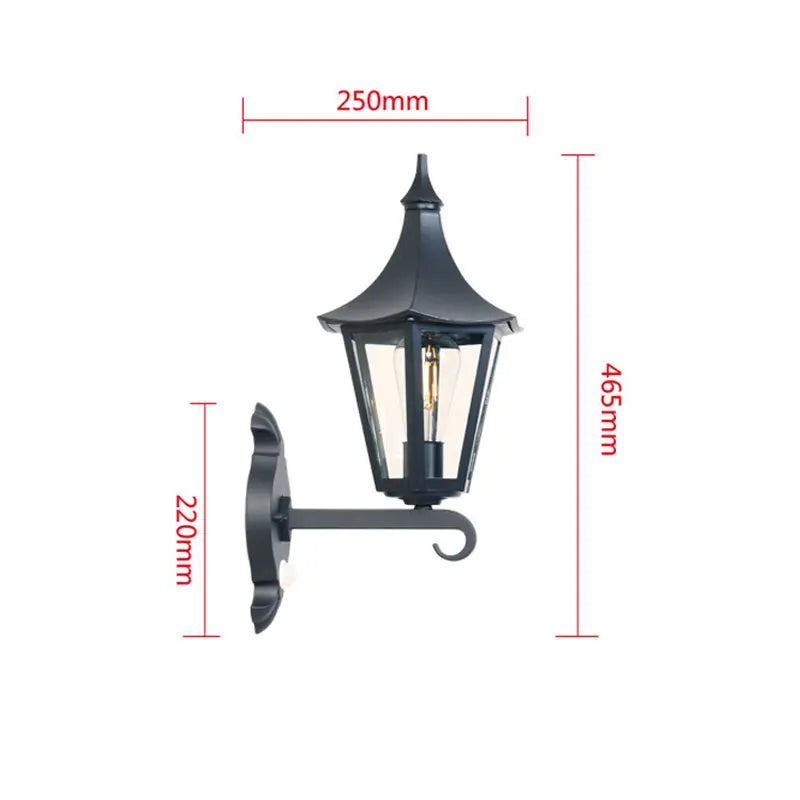 lampe murale transparente classique noir cuisine chambre entrée salle manger