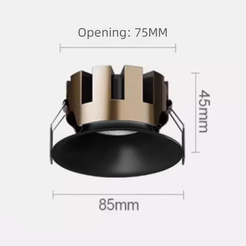 ampoules led spot noir doré moderne minimaliste lisse mat 90 260v 3000k 4000k 6000k