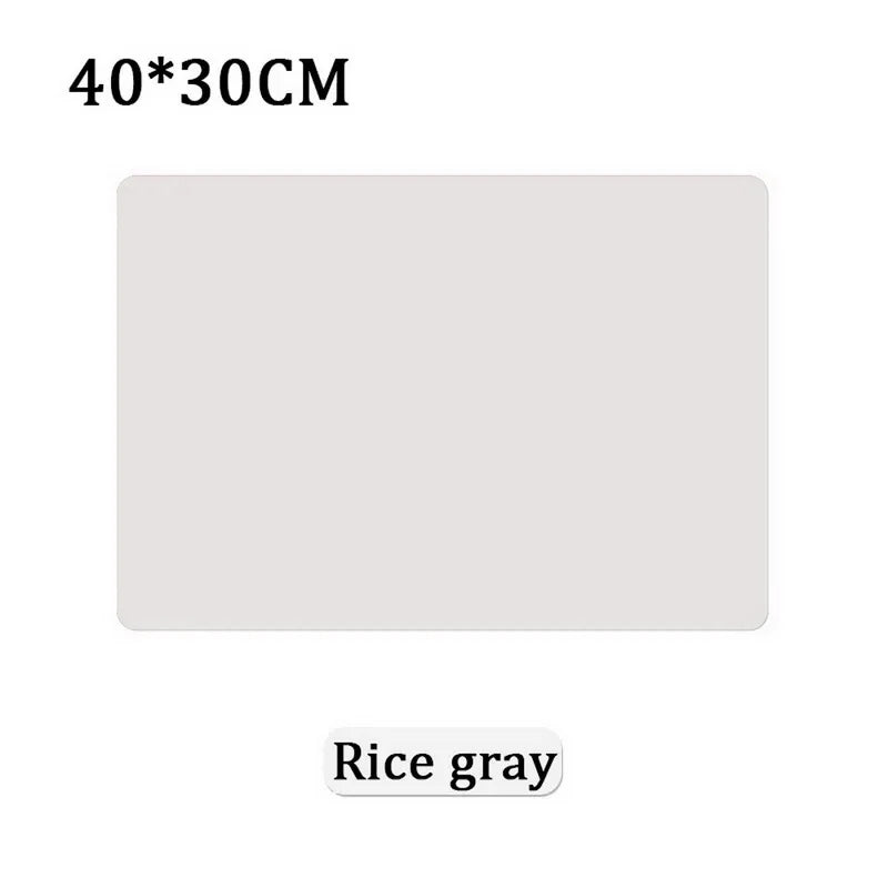 tapis table silicone moderne 60x40cm 40x30cm bleu jaune vert gris assiettes cuillers bols verres
