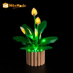 plante artificielle lumineuse feuilles larges éclairage led moderne décoration base vase cable usb