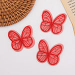 appliques papillon dentelle brodée transparentes couleurs variées polyester 4.5cm 4.0cm DIY trims patches oniriques
