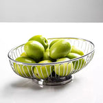 corbeille fruits argentée filetée moderne acier inoxydable respectueuse l'environnement utilisation multiple