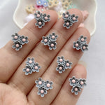 paillettes résine fleurs artificielles miniatures ornements pétale centre rouge rose violet bleu gris beige