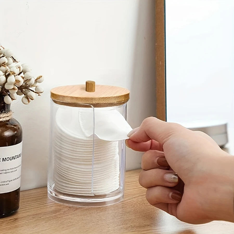 boîtes rangement coton tige transparentes moderne boites acrylique réutilisables minimaliste