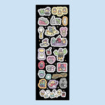 stickers kawaii multicolores dessins animés adhésifs mignons thème cuisine jeux vidéo halloween