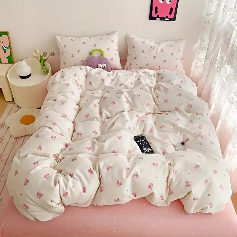 Taies d'oreiller assorties à la housse de couette rose