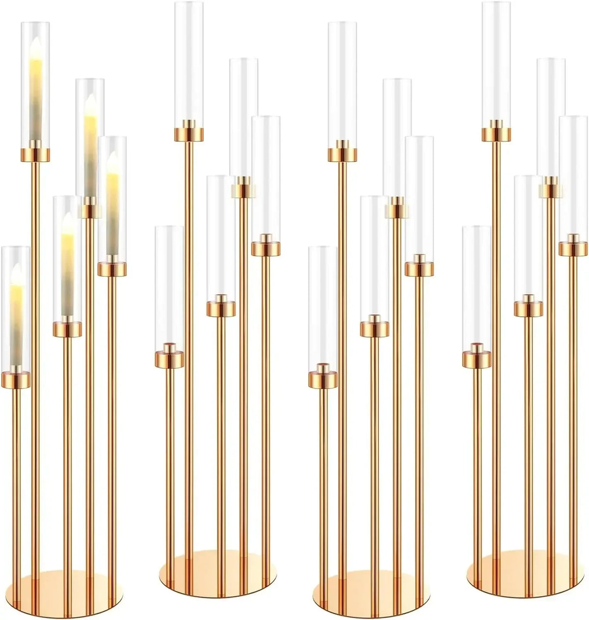 support bougies moderne or transparent tiges haute bougie bâton base plate 42.5 pouces led